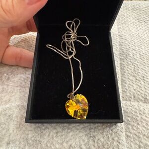 Heart-Shaped Yellow Pendant Necklace